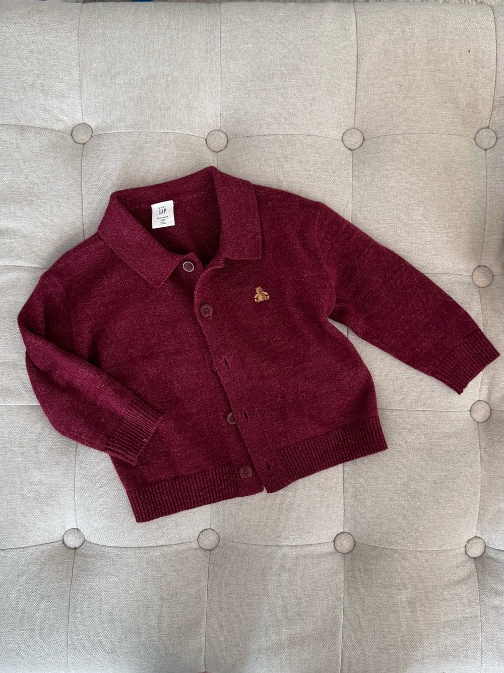 GAP Boys Red Cardigan — 12-18 months